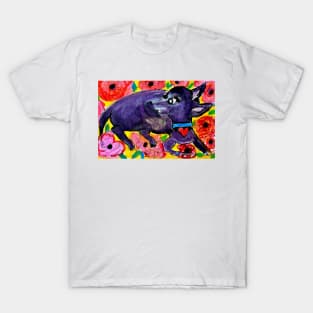 Dog With Flowers T-Shirt